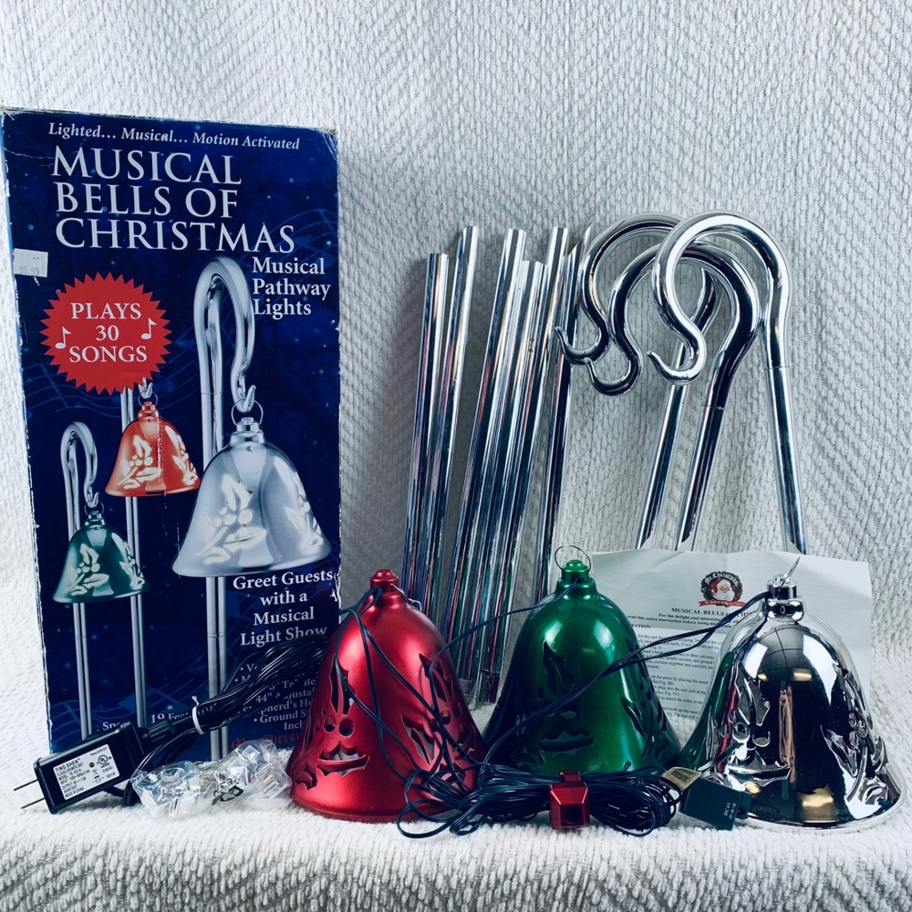 Mr. Christmas Musical Bells of Christmas LED Pathway Lights Multicolor 30 Songs‎